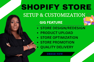 design and develop a shopify website, online store