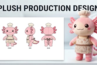create a custom plush toy reference sheet for production