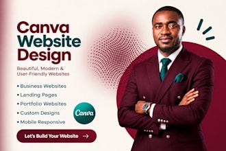 build canva website design canva landing page website design