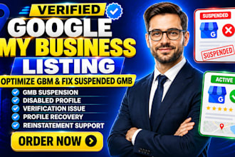 create verified google my business listing optimize gmb and fix suspended gmb
