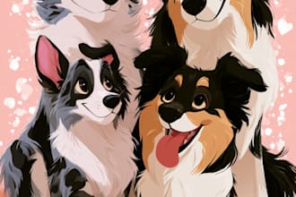 do disney pet portrait illustration
