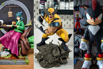 3d print and paint anime figure model action figure statues stl resin printing