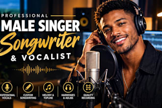 be your male singer songwriter, create, produce, be male vocalist