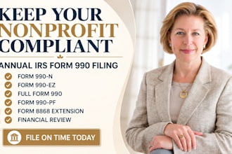 prepare nonprofit form 990, 990ez, 990n, 990pf and form 8868 extension filing