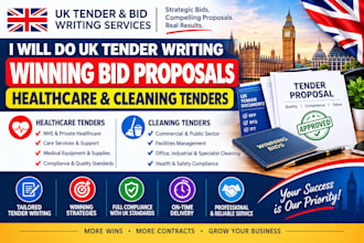 do UK tender writing, winning bid proposals, healthcare and cleaning tenders