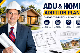 design adu plans garage conversion plans home addition permit drawings