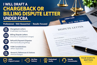draft a winning bank chargeback or billing dispute letter under fcba