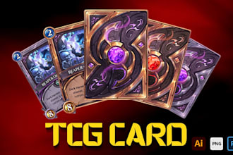 design custom tcg cards, trading card game board game and fantasy card art