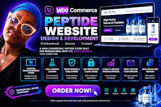 design peptide website, peptide store, ecommerce peptide, fda compliant website