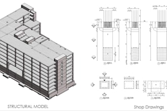 create structural elements of building site, raff foundation plan, concrete slab