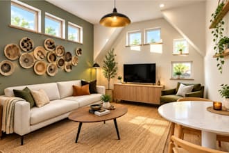 design your airbnb interior with photorealistic 3d rendering and walkthrough