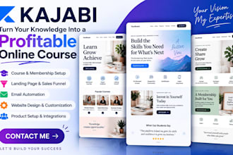 do kajabi online course setup website landing page funnel upload membership