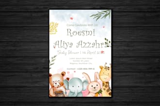 design cute custom baby shower and kids party invitations