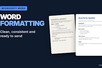 professionally format and clean up your word document