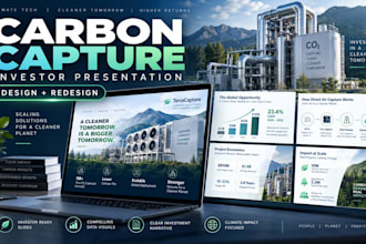 design and redesign carbon capture investor presentations for funding