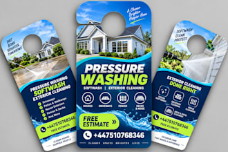 design pressure washing door hanger softwash flyer exterior cleaning direct mail