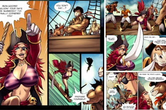 draw comic book pages, comic book illustration, comic panels graphic novel art