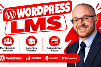 create wordpress lms website for online course creation and membership site