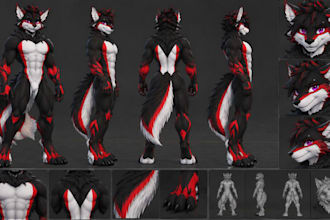 draw a high quality vrchat avatar, sfw or nsfw fanart, furry, anime style