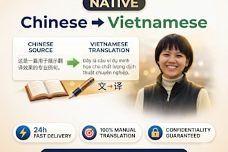 translate chinese to vietnamese, accurate  and manual