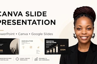 do powerpoint design, investor pitch deck, pitch deck design, canva presentation