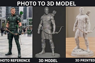 convert 2d to 3d model, image to 3d printable, stl zbrush sculpt model, 3mf file