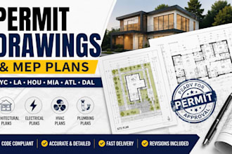 create a handcrafted architectural site permit, tx, la, autocad 2d floor plans