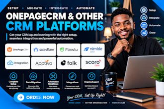 setup onepagecrm salesflare flowlu nimble crm integration apptivo folk scoro crm