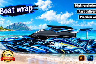 design amazing boat, ski, jet, watercraft, ship, yacht wrap