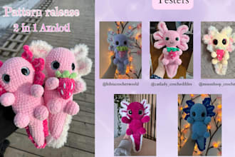 create custom amigurumi crochet pattern, pattern pdf from picture for etsy