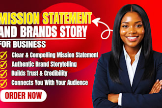write mission statement vision and brands story for your business