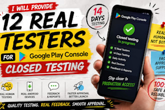 provide 12 testers google play testers android app testing