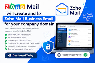 create and fix zoho  mail business email for your company domain