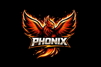 craft a custom vintage phoenix logo and vector illustration