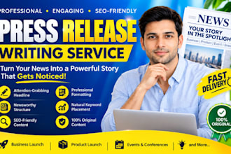 write a professional SEO press release for your business or brand