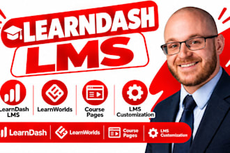 build an interactive online course website using learndash or learnworlds lms