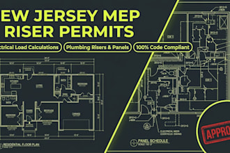 design new jersey permit mep drawings electrical load calculations riser diagram