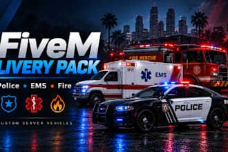create fivem livery pack for police ems fire and roleplay server vehicles