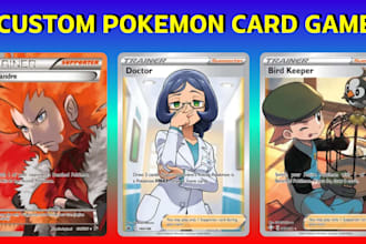 create  pokemon card game, playing card, trading card, yugioh card, for printing