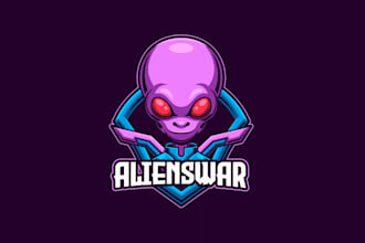 create an eye catching modern alien mascot logo