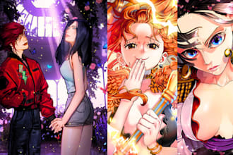 draw custom eye catching anime light novel cover webnovel illustration manga art