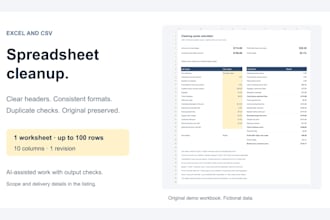 clean and format your excel or CSV spreadsheet