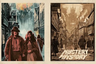 draw amazing a create illustration vintage artwork