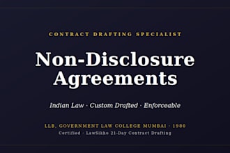 draft a non disclosure agreement under indian law