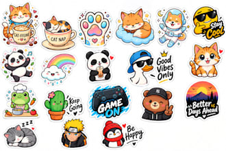 design cute custom stickers for you