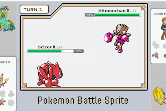 make pokemon creature pixel art, pokemon trainer sprite overworld battle sprite