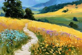paint a custom landscape oil painting on canvas