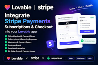 integrate stripe payments subscriptions checkout into your lovable app