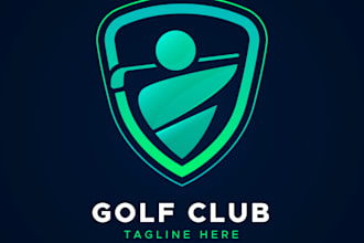 draw modern golf logo for golf courses and business
