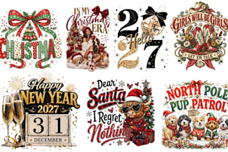 design christmas and new year t shirt, hoodie and sweater
